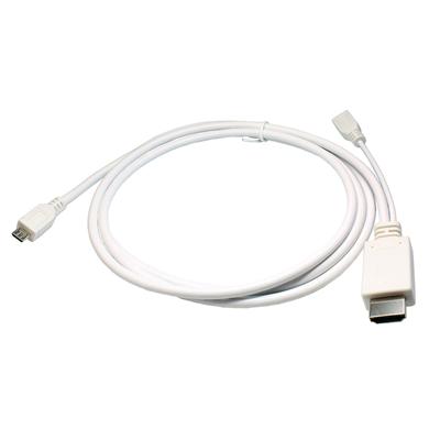 Câble adaptateur HDMI blanc Samsung Galaxy Nexus (I9250 Prime), Galaxy S2 (i9100), Galaxy Note (N7000), HTC Sensation XL, Velocity 4G, Rezound, One X, One S, Sensation XE, Sensation (Pyramid), Flyer, EVO 3D, LG P895 Optimus Vu, Huawei Ascend P1 et.