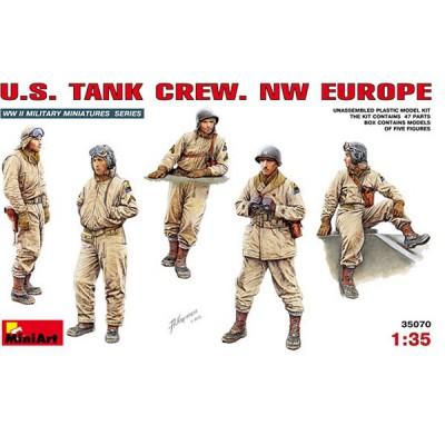 Mini Art - Figurines 2ème Guerre Mondiale : Equipage de blindé US (Europe Nord Ouest) 1944-1945
