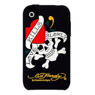 Skin Love Kills Ed Hardy Slowly iPhone noir