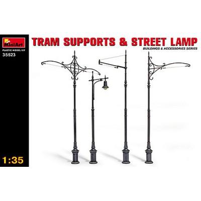 Mini Art - Décor de guerre 1/35 : Lampes de rues et pilones pour tramway