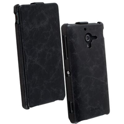 Krusell Tumba Slimcover - Beschermende bedekking voor mobiele telefoon - vintage zwart - voor Sony XPERIA ZL
