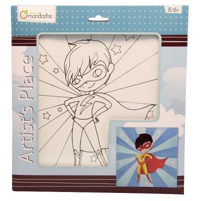 Avenue Mandarine - Toile à peindre 25 x 25 cm : Super Boy