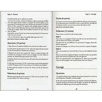 Annales corrigées Vuibert brevet Français