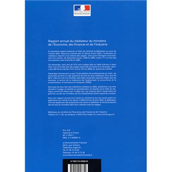Rapport du médiateur du ministère de l'économie et des finances