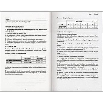 Annales corrigées Vuibert Bac Biologie humaine SMS