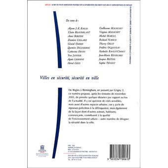 Villes en sécurité, sécurité en ville