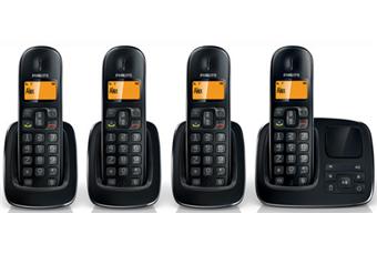 Philips CD1964B - Téléphone sans fil - système de répondeur avec ID  d'appelant/appel en instance - DECT\GAP - noir + 3 combinés supplémentaires  - Téléphone sans fil - Achat & prix | fnac