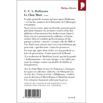 Le Chat Murr Poche Ernst Theodor Amadeus Hoffmann Achat Livre Fnac