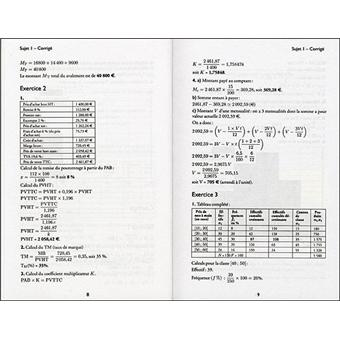 Annales corrigées Vuibert BEP Mathématiques tertiaires
