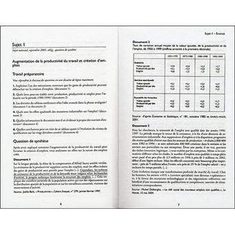 Annales corrigées Vuibert Bac Sciences économiques et sociales ES