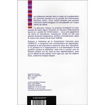 La société de l'information : Glossaire critique