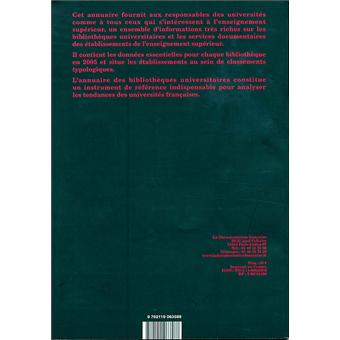 Annuaire 2007 des bibliothèques universitaires