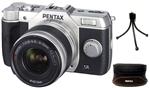 Pentax Q10 Argent + Obj. Pentax : 5 – 15 mm f/2.8 – 4.5 + Fourre-tout + Mini trépied