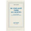 De l'inégalité parmi les sociétés
