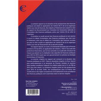Rapport sur la situation et les perspectives des finances publiques
