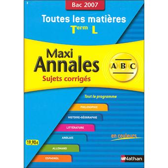 Maxi Annales bac Sujets corrigés Term L