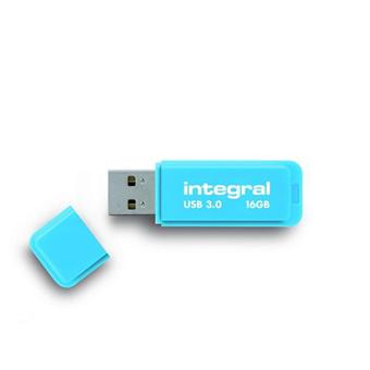 Clé USB 2.0 Intégral Memory Néon 32 Go - Jaune - Bleu