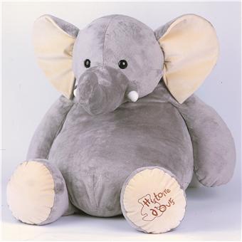 Histoire D'Ours Peluche Elefante Elfy 25 Cm – Grigio Con Corona E Glitter, Per Bambini