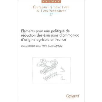 Eléments pour une politique de réduction des émissions d'ammoniac d'origine agricole en France