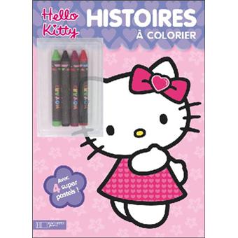 Hello Kitty  Livre avec une boîte de pastels  Livre de coloriage