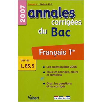 Annales corrigées Vuibert Bac Français L S ES