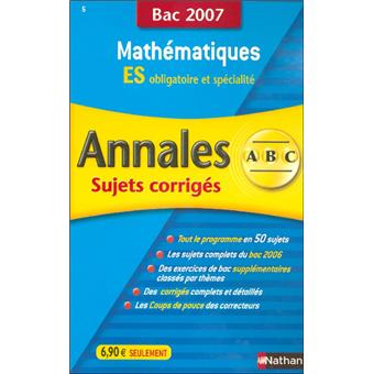 Annales Bac Sujets corrigés Mathématiques ES