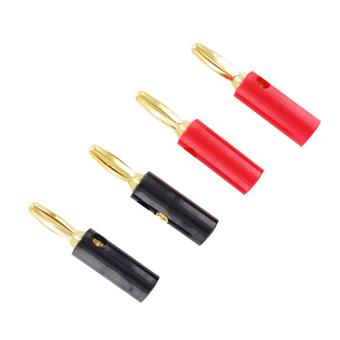 VCELINK Fiches Banane 4 Paires (8 Pièces) Plaqué Or - Pour Câbles Enceintes 0.75mm à 4mm, Connecteurs Haut-Parleurs HiFi