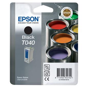 Epson T040 - Zwart - origineel - blisterverpakking met RF / akoestisch alarm - inktcartridge - voor Stylus C62, CX3200 - 1
