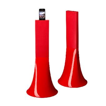 Parrot Zikmu - Système de haut-parleur - avec socle Apple - sans fil - Bluetooth, Wi-Fi - rouge - pour Apple iPhone 3G, 3GS, 4; iPod (4G, 5G); iPod classic; iPod mini; iPod nano; iPod touch