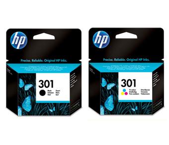 HP 301 - Pack de 2 - noir, couleur (cyan, magenta, jaune