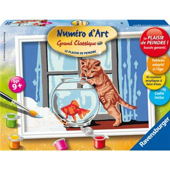 Ravensburger Numero D Art Petit Format Le Chat Et Le Poisson Rouge Peinture Achat Prix Fnac