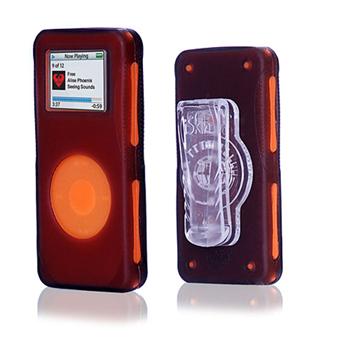 ISkin Duo Custodia In Silicone Per IPod Nano 2G – Rosso, Con Clip Girevole E Protezione Display