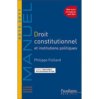 Droit constitutionnel et institutions politiques - 1
