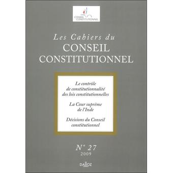 Cahier du Conseil Constutitutionnel