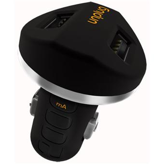 Unplug Chargeur allume-cigares/double USB avec câble de charge USB/Micro-USB - Noir - 1