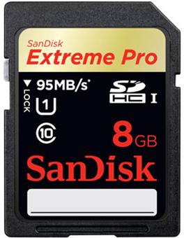 SanDisk Extreme Pro - Carte mémoire flash - 8 Go - UHS Class 3 / Class10 -  600x/633x - SDHC UHS-I