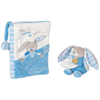 Coffret Naissance Doudou Et Compagnie - Protège Carnet De Santé + Doudou Lapin - Blanc
