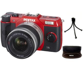 Pentax Q10 Rouge + Obj. Pentax : 5 – 15 mm f/2.8 – 4.5 + Fourre-tout + Mini trépied