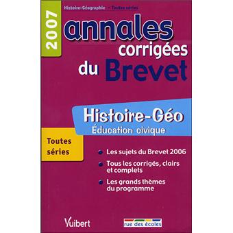 Annales corrigées Vuibert brevet Histoire-Géographie Education civique