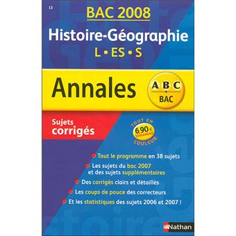 Annales Bac Sujets corrigés Histoire géographie L ES S