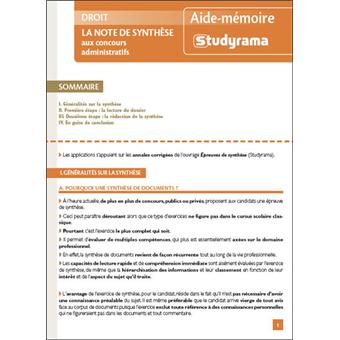 Droit La Note De Synthese Broche Julie Camoin Achat Livre Fnac