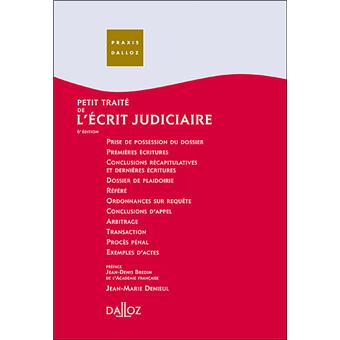 Petit traité de l'écrit judiciaire