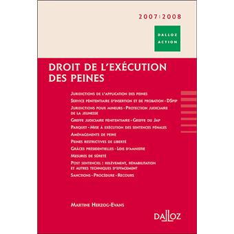 Droit de l'exécution des peines 2007-2008
