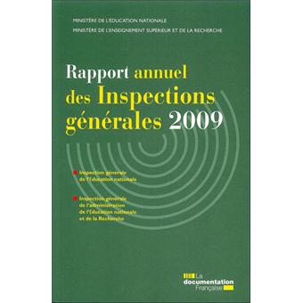 Rapport annuel des inspections generales 2009