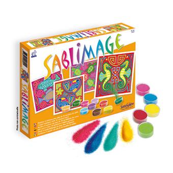 Sentosphère Sablimage Sport – Kit De 4 Tableaux à Décorer, 16 Pots De Sable, Dès 4 Ans, Boîte Cadre, Activité Manuelle Ludique
