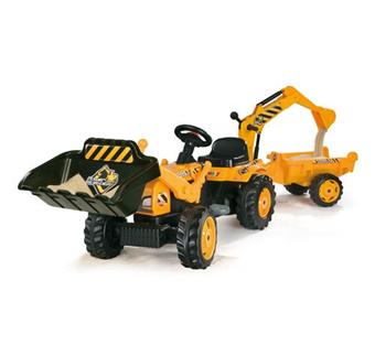 Smoby - Tracteur Builder Max & Remorque - Tracto…