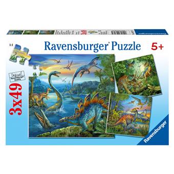 Puzzle 3X49P La fascination des Dinosaures - Puzzle - Achat & prix