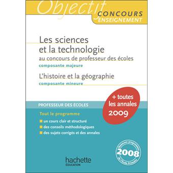 Sciences et technologie au concours de professeur des écoles 2009