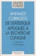Annales corrigées de statistique appliquée à la recherche clinique