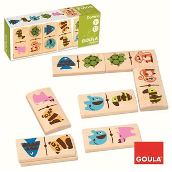 Goula Domino Jungle – Jeu En Bois éducatif Pour Enfants Dès 2 Ans – 28 Pièces Réversibles Animaux & Chiffres